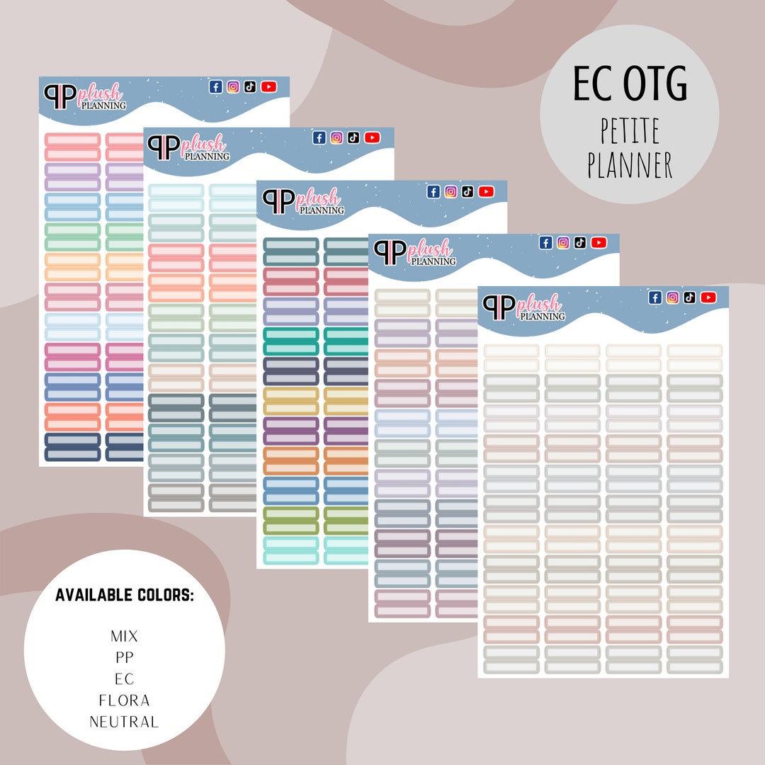 EC Quarter Box - EC OTG Petite Planner Stickers - Etsy