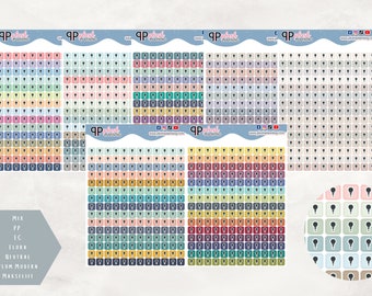 Electric Bill Tracker, Square Tracker Planner Stickers, Itty Bitty Collection, Plush Planning