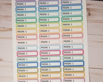 Payday Script Label Planner Stickers