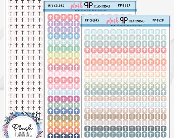 Cross/Church Square Itty Bitty Planner Autocollants