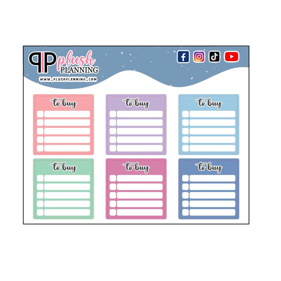 To Buy List Planner Stickers, Sidebar Trackers (6 Stickers) - Etsy