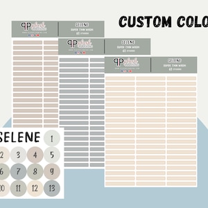 Custom Color Super Thin Washi Tape, Minimalist Collection, Selene Scheme, Functional Stickers, Plush Planning
