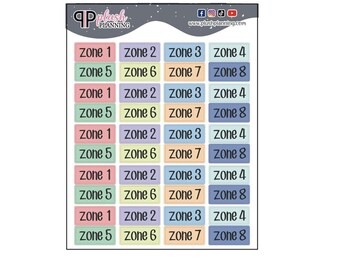 Cleaning Zones Tracker Planner Stickers, Routine Stickers (40 ct)