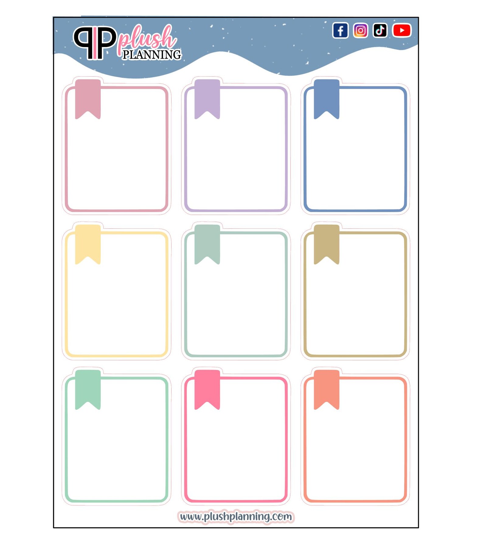 Bookmark Lined Full Box Decorative Scrapbooking Planner Stickers ...