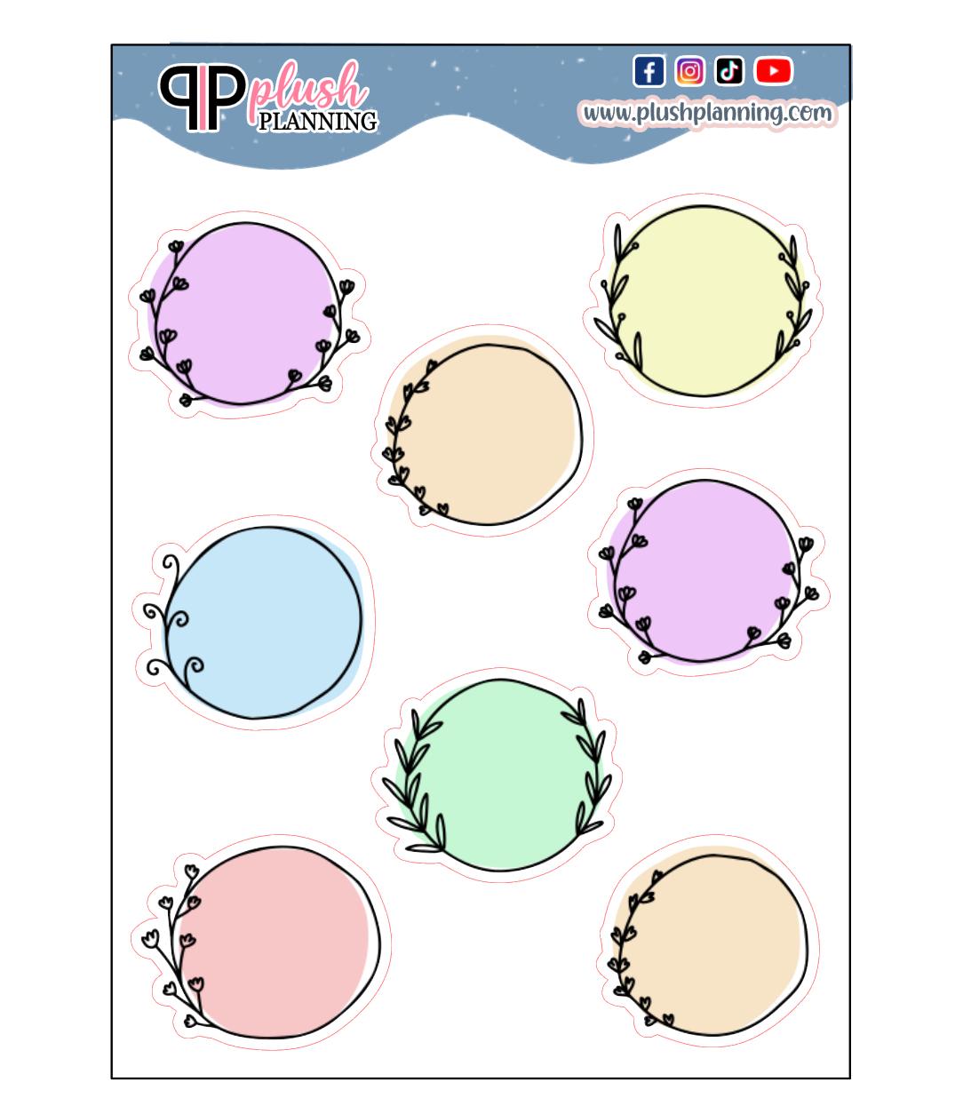Pastel Floral Border Design Tracker Scrapbooking Stickers, Functional ...