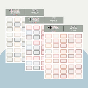 Mini Half Box Planner Stickers, Removable Matte, Journal Scrapbooking