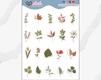 Plants Collection Planner Stickers, Decorative Journaling Stickers