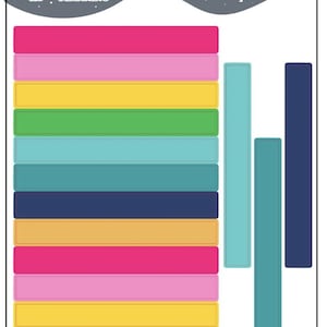 Writable Blank Label Block Planner Stickers - Emily Ley Simplified Colors, Mini Sheet Size, Blank Label, Customizable Blank Header