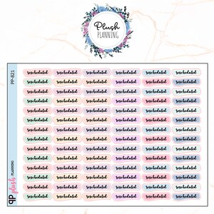 Rescheduled Script with Solid Background Planner Stickers