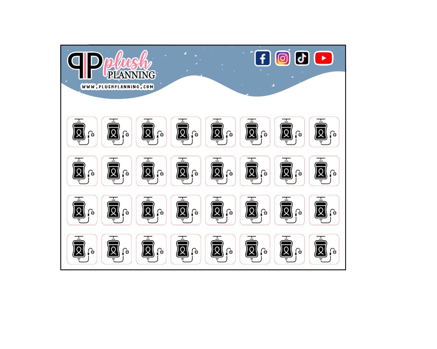 Chemotherapy Icon Planner Stickers, Functional Planner Stickers ...
