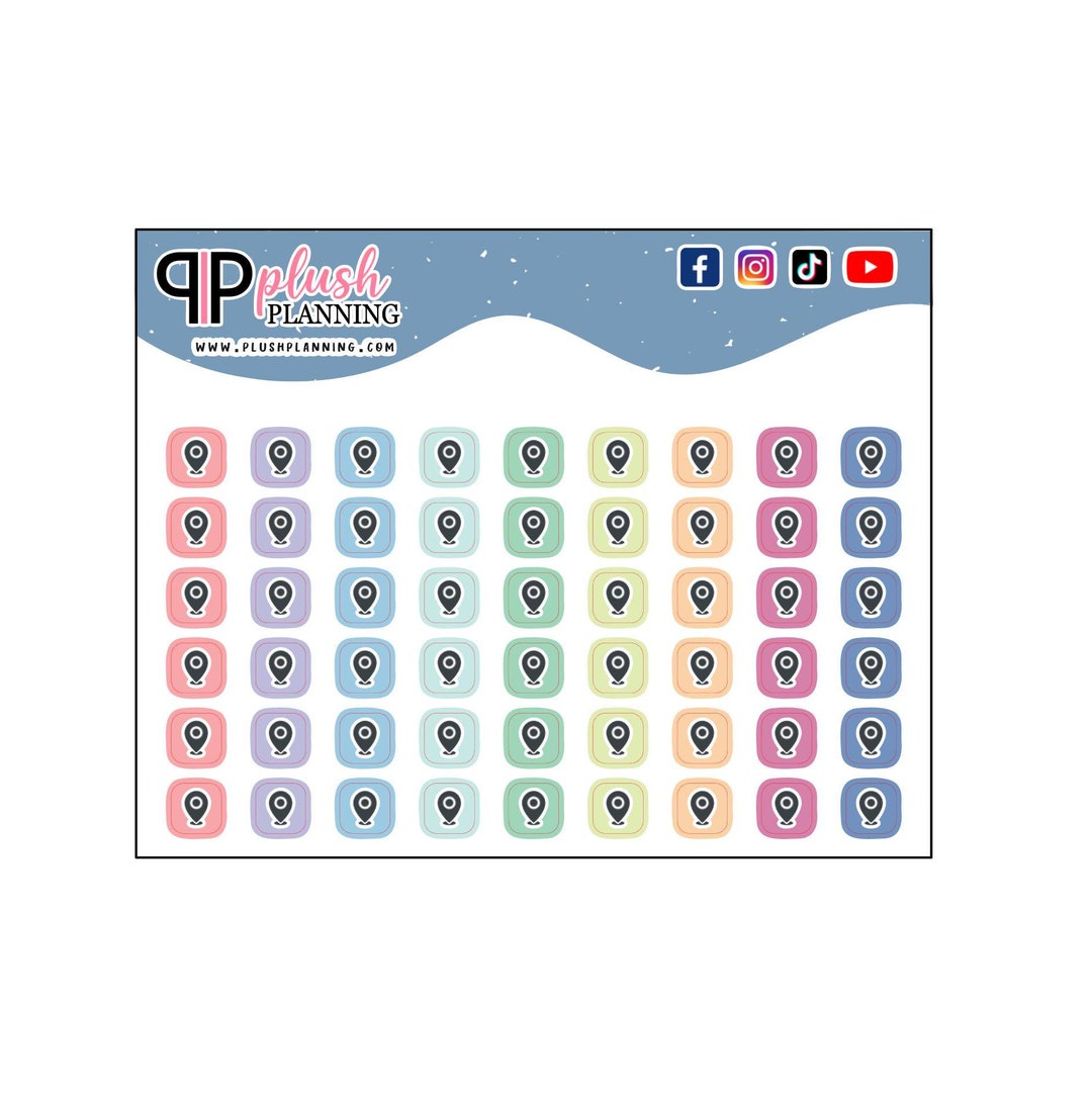 Locator Sticker Travel Planner Stickers, Location Icon Stickers, Itty Bitty Trackers - Etsy