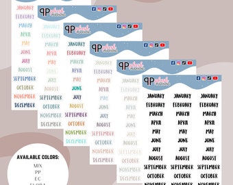 Pegatinas para planificador mensual de scripts, estilo B