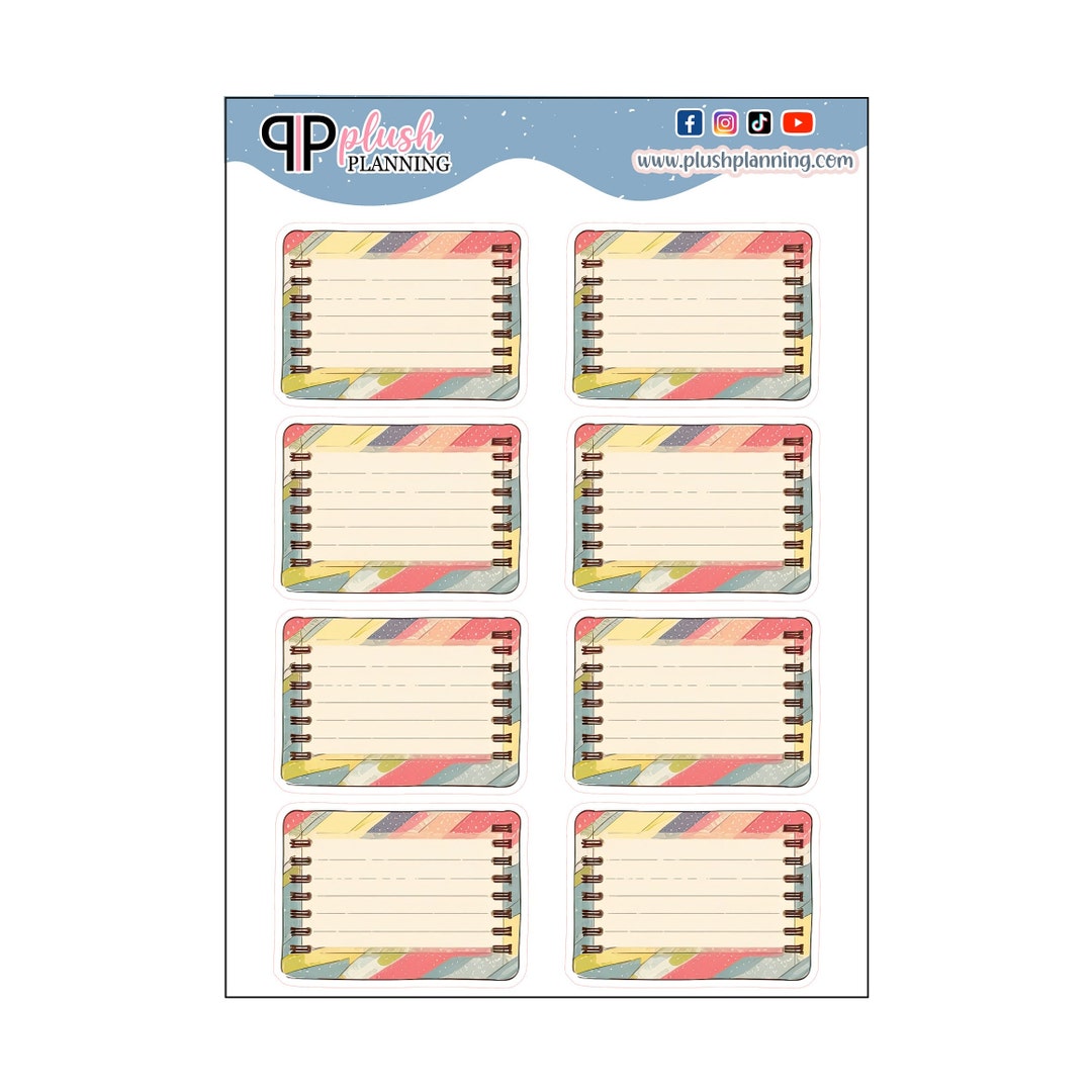 Notebook Line Sticker Writable Lined Notes Planner Stickers, Removable Matte Stickers - Etsy