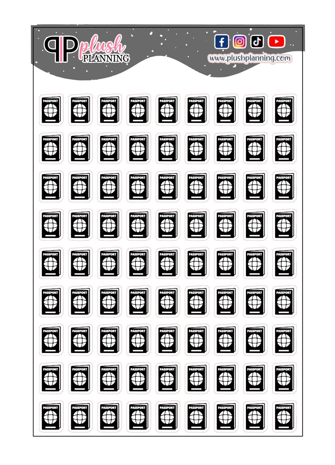 Passport Icon Planner Stickers, Passport Travel Tracker, Travel ...