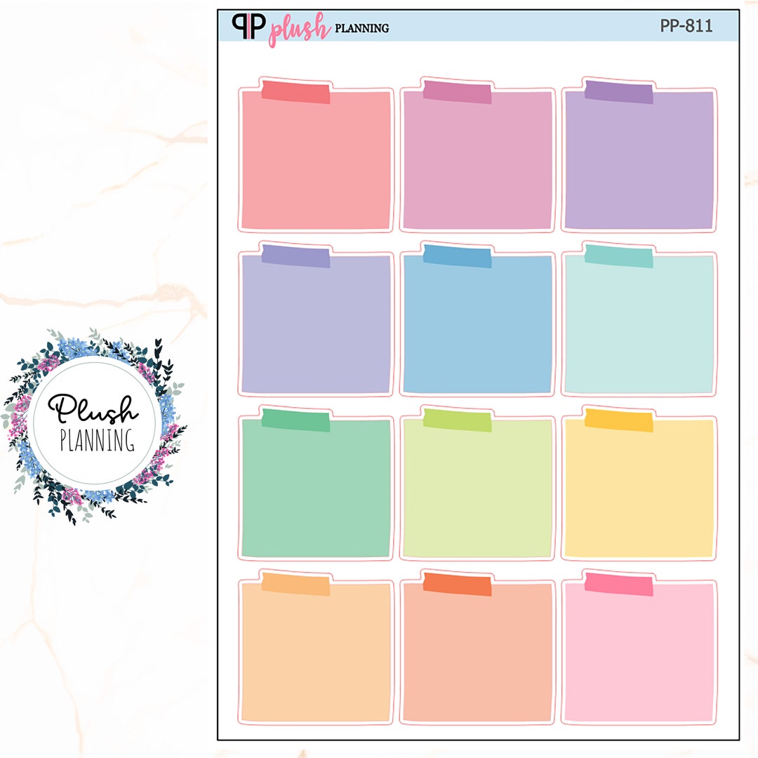 LARGE STICKY NOTE Planner Stickers, Plush Planning - Etsy