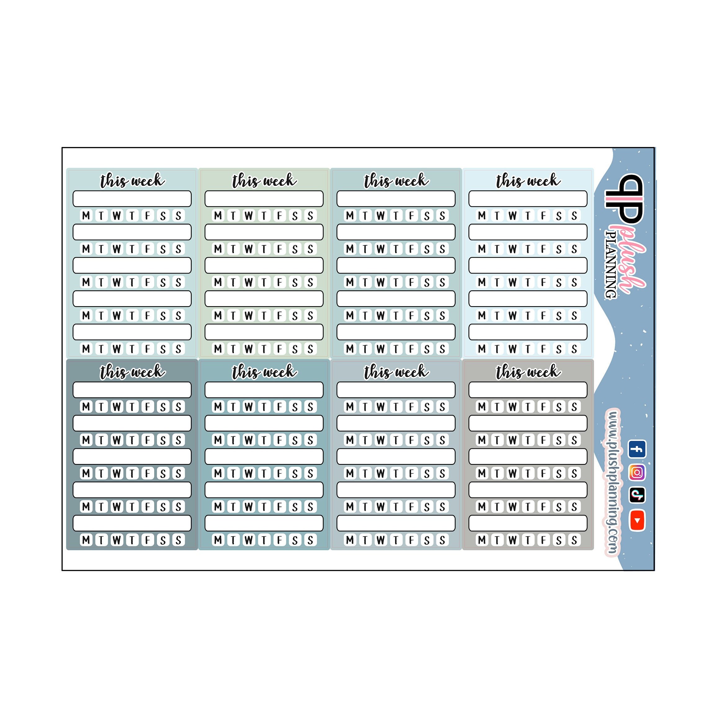 Habit Tracker Planner Stickers, Weekly Sidebar, Functional Stickers - Etsy