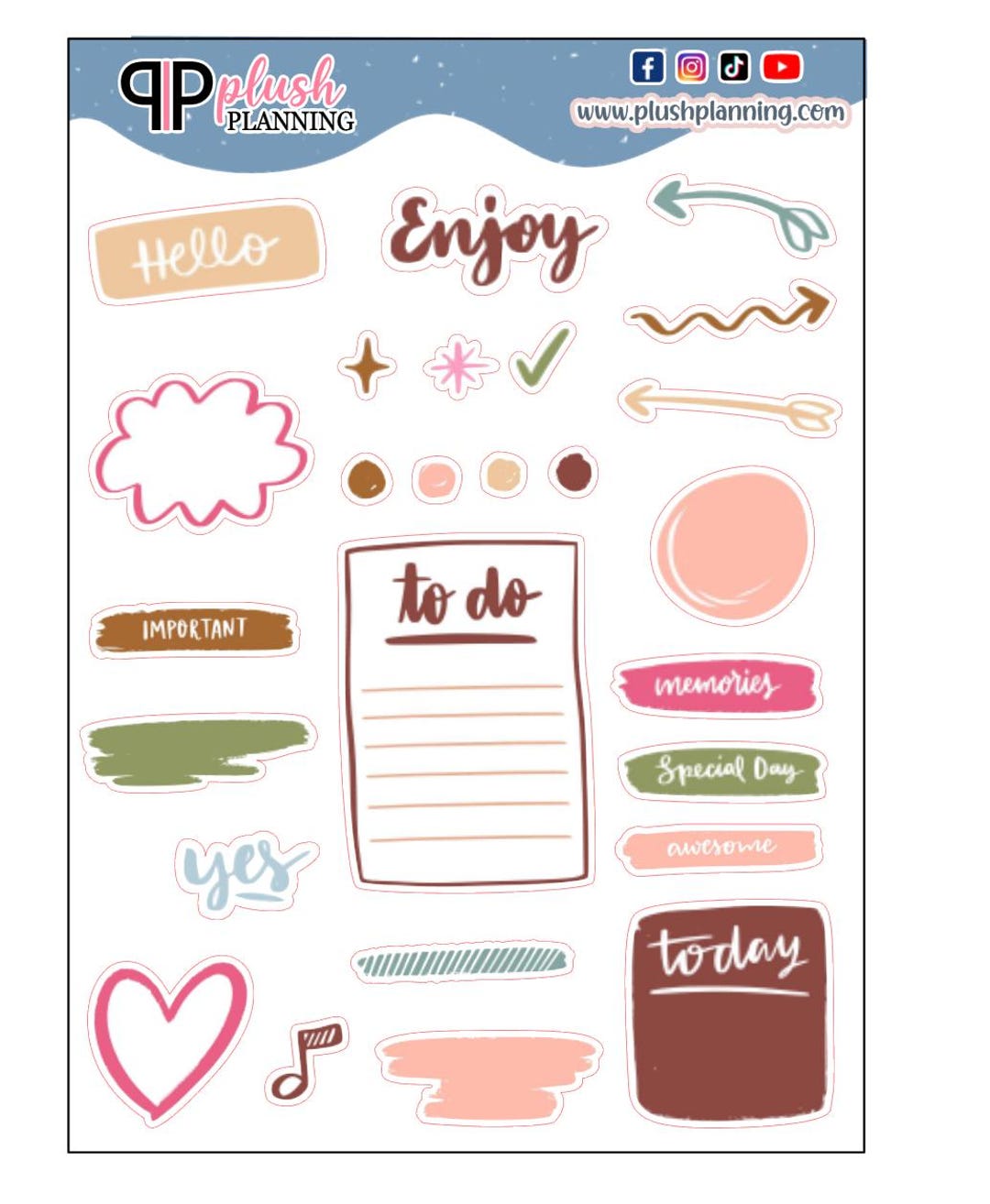 Daily Essential Notes Weekly or Daily Essentials Notes Stickers Collection A, Deco Journaling ...