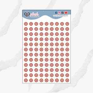 Target Icon Label Planner Stickers, Target Shopping Tracker, Target Tracker, Functional Stickers, Removable Stickers, Plush Planning