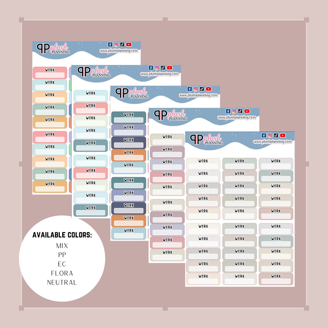 Working Picks Labels Work Label Box Tracker Planner Stickers - Etsy