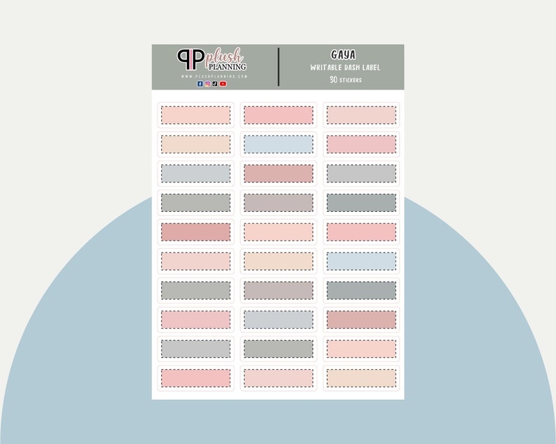 Writable Dash Half Box Label Planner Stickers Minimalist | Etsy