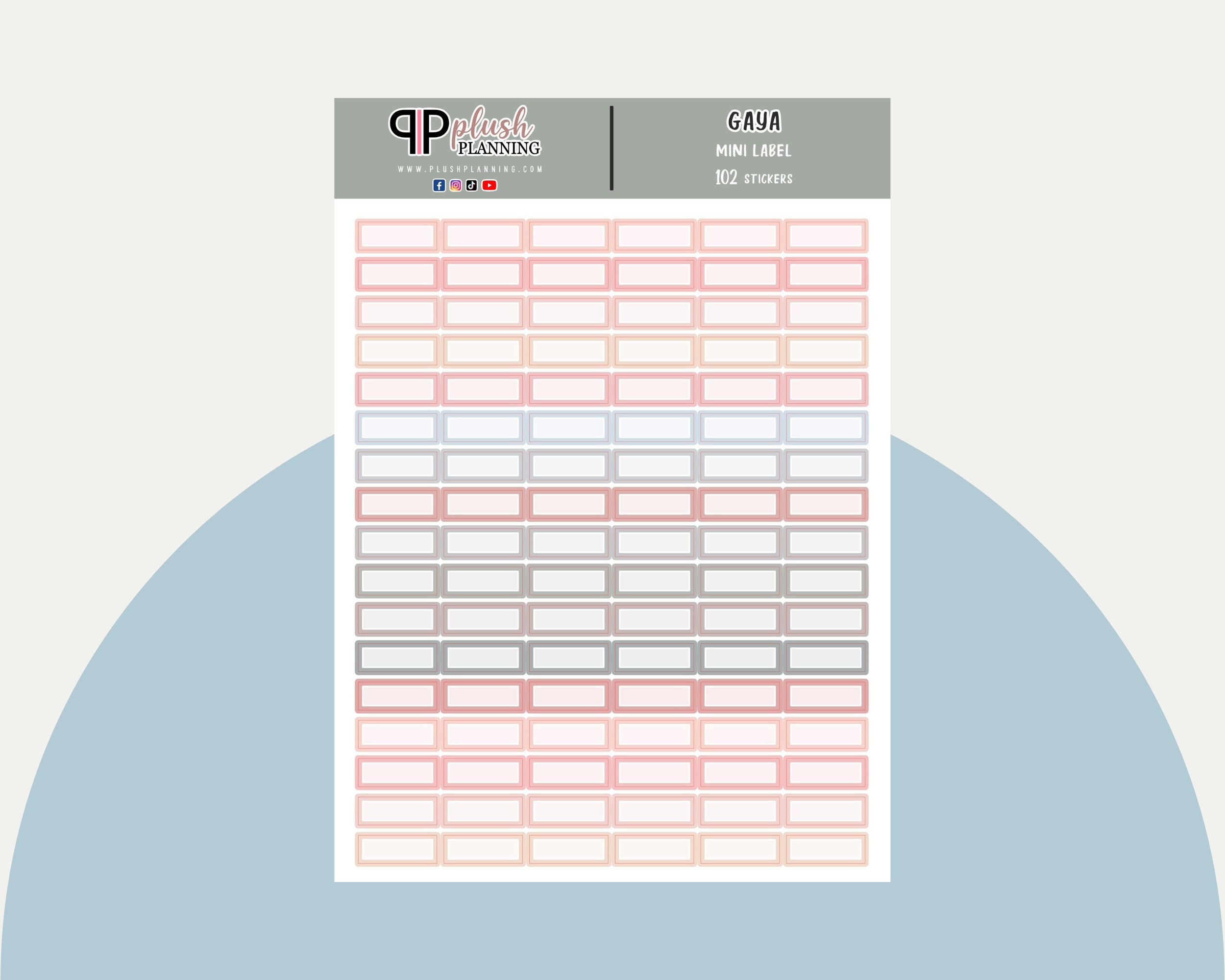 Mini Label Box Planner Stickers, Minimalist Collection, Plush Planning ...