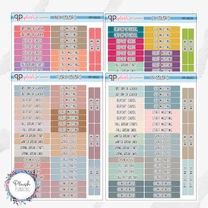 TEACHER Planner Stickers, Mix Colors, EC Colors, Flora Colors, PP Colors, Plush Planning
