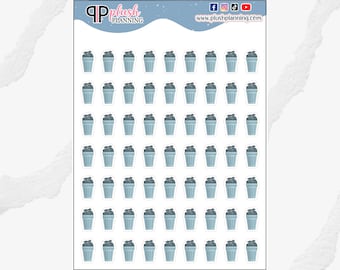 Trash Can Icon Planner Stickers, Removable Matte Stickers