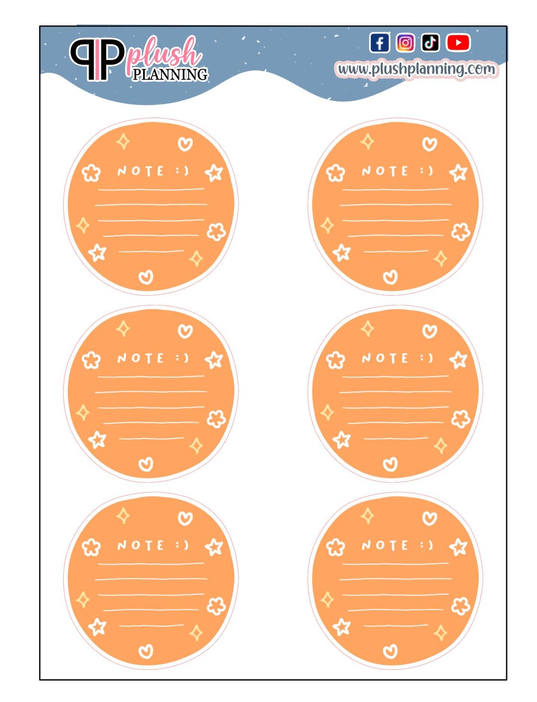 Small Notes Script in Round Shape Writable Scrapbooking Functional ...