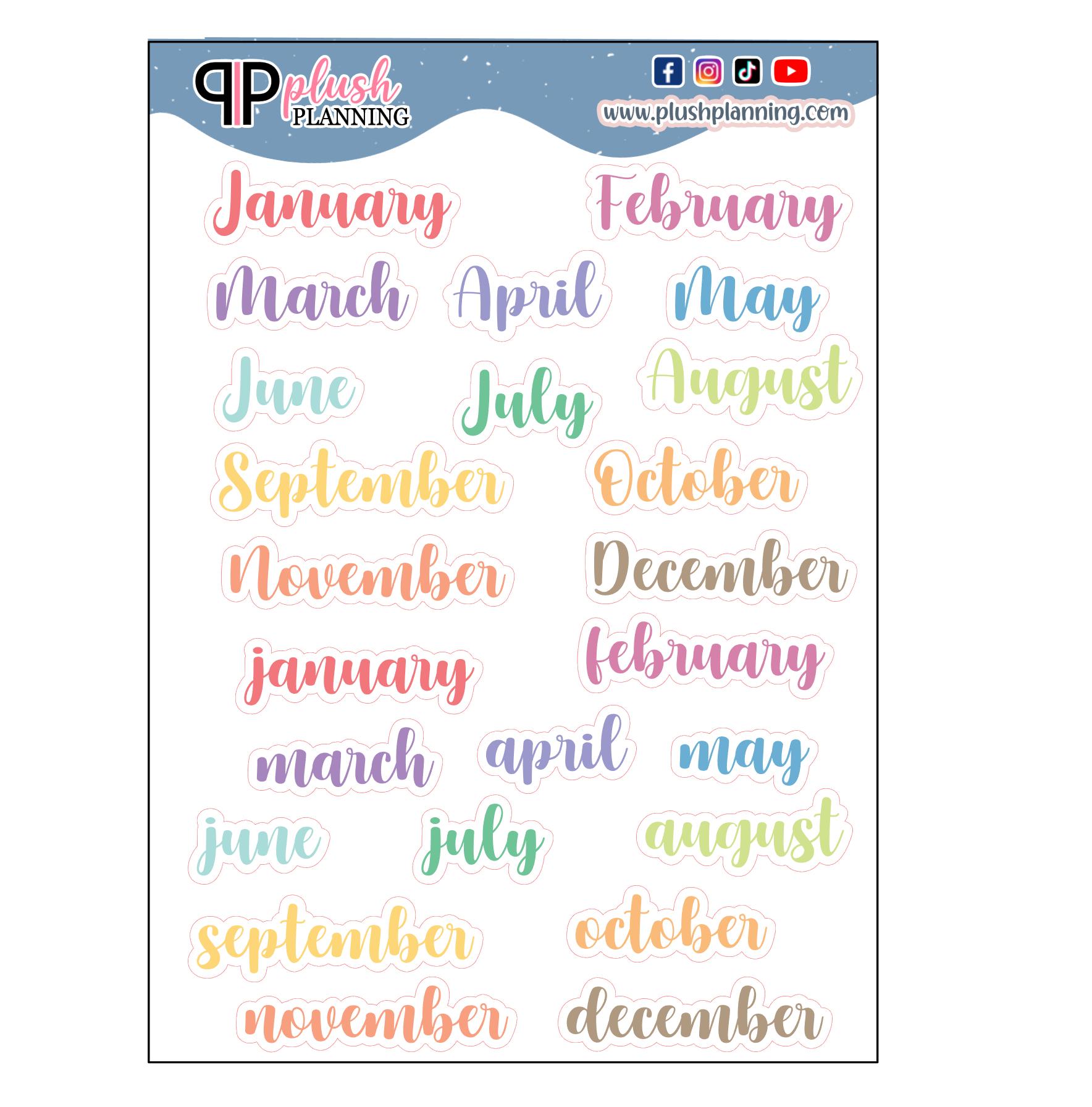 Erin Condren Monthly Scripts Planner Stickers, Cursive Scripts ...