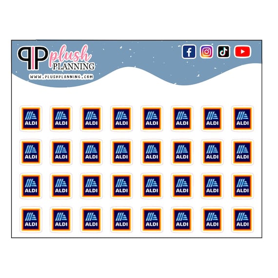 Aldi Icon Planner Stickers, Grocery Budget Stickers