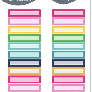 Writable Label Box with White Outlined Planner Stickers - Emily Ley Simplified Colors