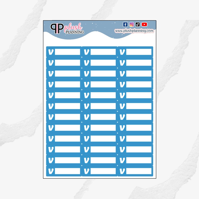 Venmo Icon Sticker Venmo Icon Label Planner Stickers, Removable Stickers, Plush Planning ...