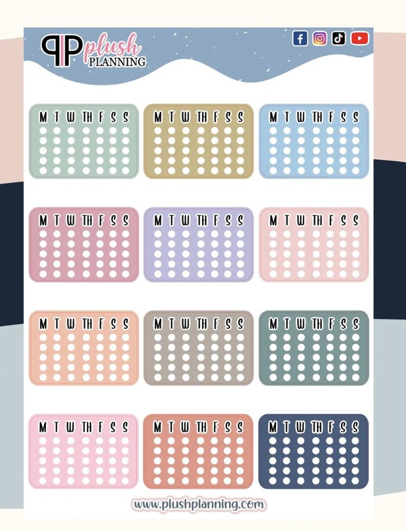 Daily Weekly Habit Tracker Stickers, Removable Matte Planner Stickers ...