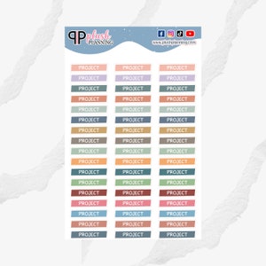 Diagonale projectplannerstickers, pluche planningskleuren, verwijderbare stickers