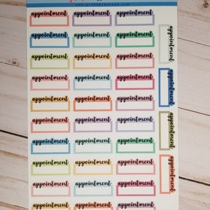 Appointment Script Label Box Planner Stickers