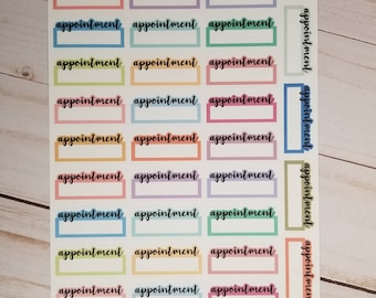 Appointment Script Label Box Planner Stickers