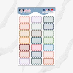 Scallop Half Box Labels for 7x9 Planner Stickers, Functional Stickers, Daily Labels, Label Sticker, Label Trackers, Plush Planning