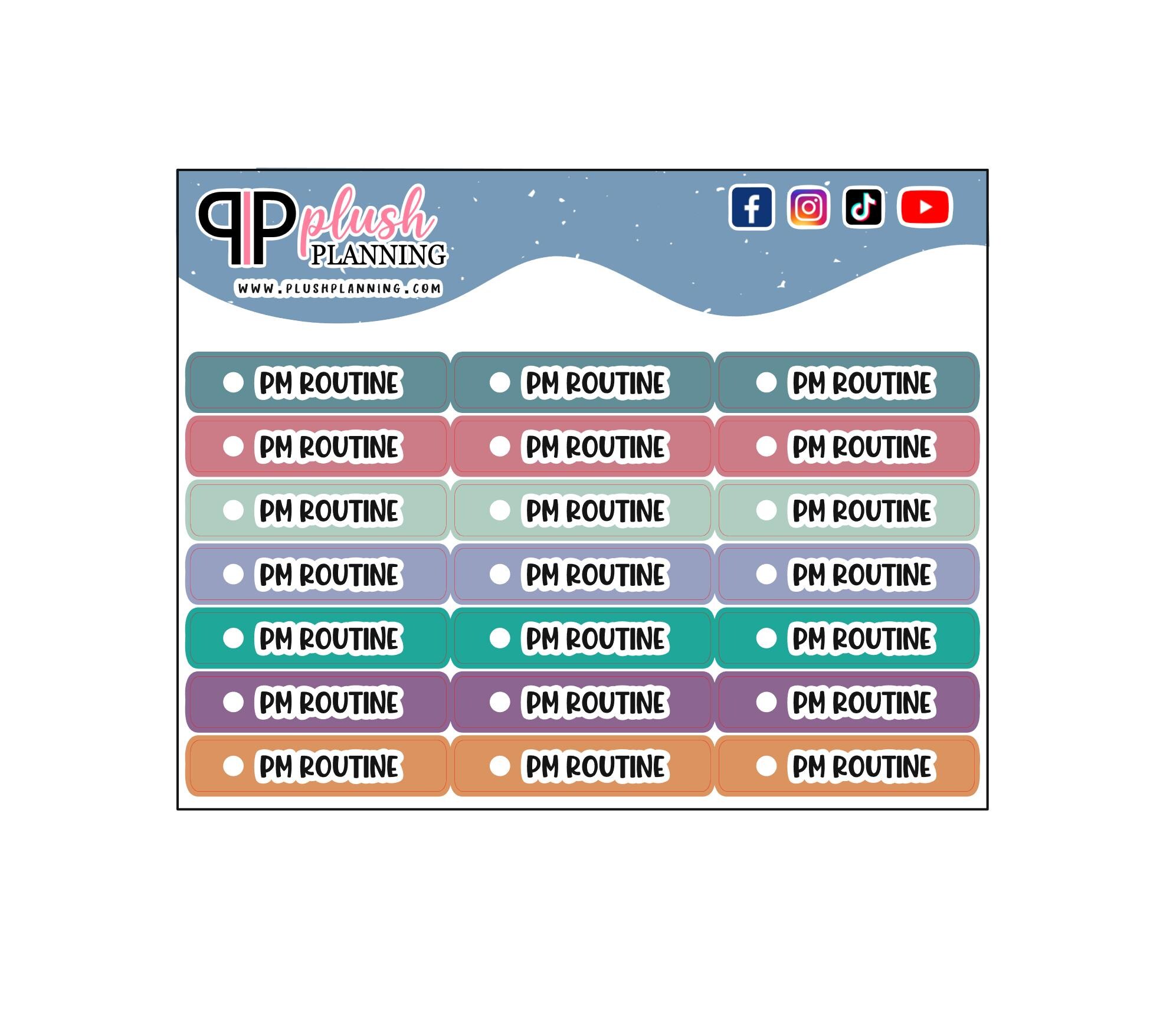 PM Routine Planner Stickers, Checklist Tracker, Reminder Stickers - Etsy