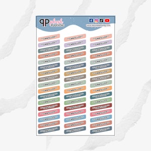 GEANNULEERDE LABELS voor 7 x 9 planner, diagonale geannuleerde labeltracker, functionele stickers, pluche planning