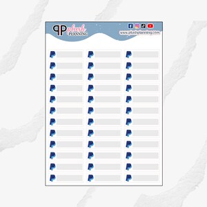 Paypal Icon Label Planner Stickers, Removable Stickers, Plush Planning