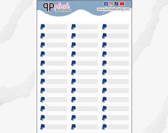 Paypal Icon Label Planner Stickers, Removable Stickers, Plush Planning