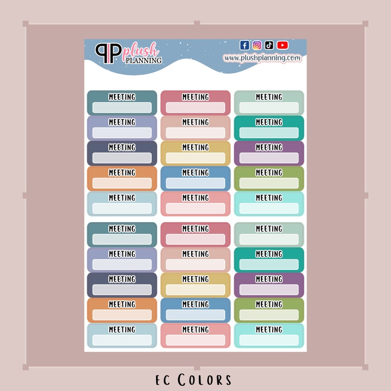 Meeting Label Box Tracker Planner Stickers - Etsy
