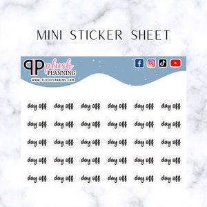 Day Off Script Planner Stickers, Minis Collection, Plush Planning