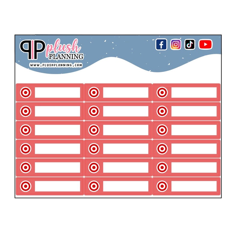 Target Icon Planner Stickers, Budget Expense Labels - Etsy