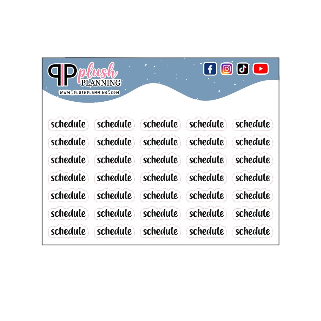 Schedule Script Planner Stickers, Black Bold Font, Minis (35 Ct) - Etsy