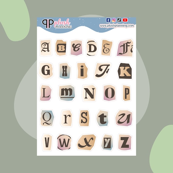 Lettere dell'alfabeto Kawaii Deco Scrapbooking Planner Adesivi