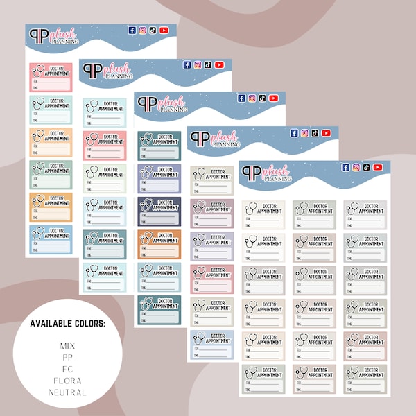 Doctors Appointment Planner Stickers, Appointment Tracker