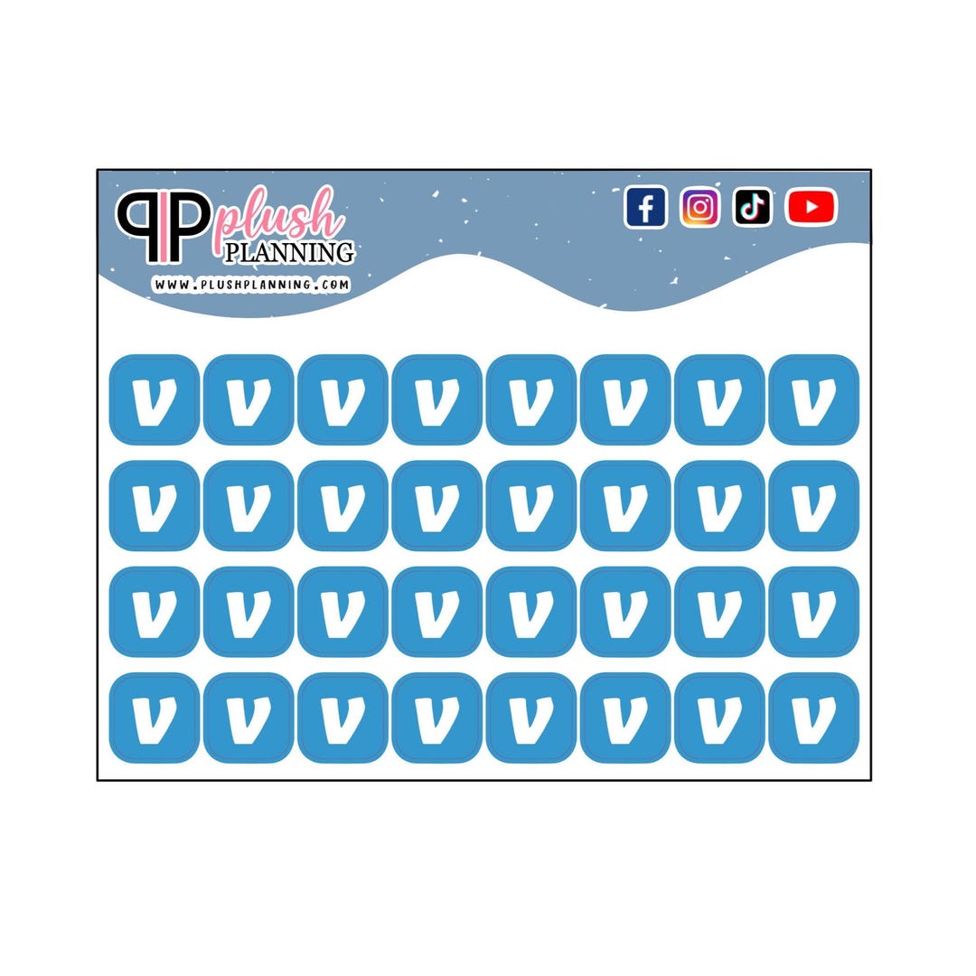Venmo Icon Sticker Venmo Icon Planner Stickers, Monthly Payment Tracker - Etsy