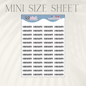 Vacuum Script Tracker Planner Stickers, Script Stickers, Black, Plush Planning