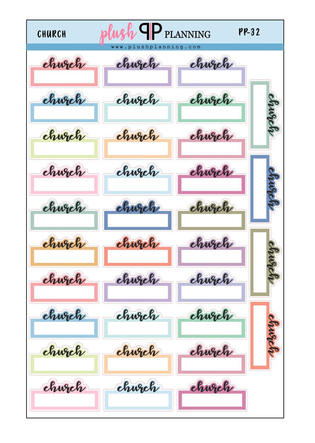 Church Script Box Tracker, Script Font, Writable Functional Planner ...